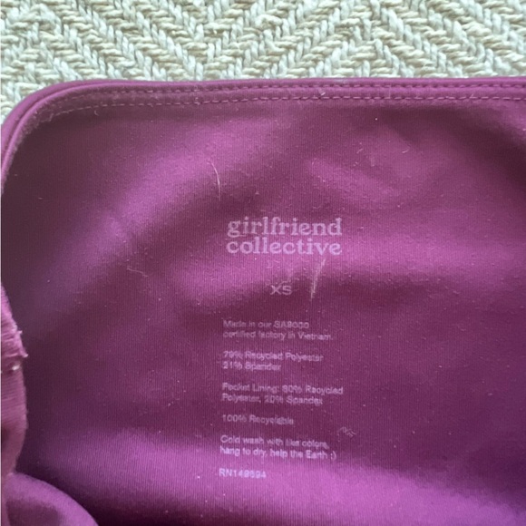 Girlfriend Collective Cropped Compressive Pocket Legging Plum Size XS - Picture 4 of 5